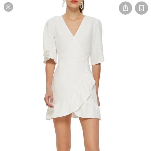 Topshop | Dresses | Topshop White Wrap Dress | Poshmark